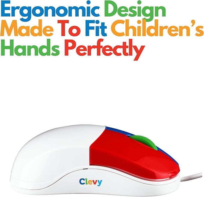 Clevy Kids Mouse - Colorful Ergonomic USB Wired Computer and Laptop Kids Mouse for School and Home - Children Friendly Mouse Compatible with Windows, macOS, Chromebook - Pack of 25 Mice