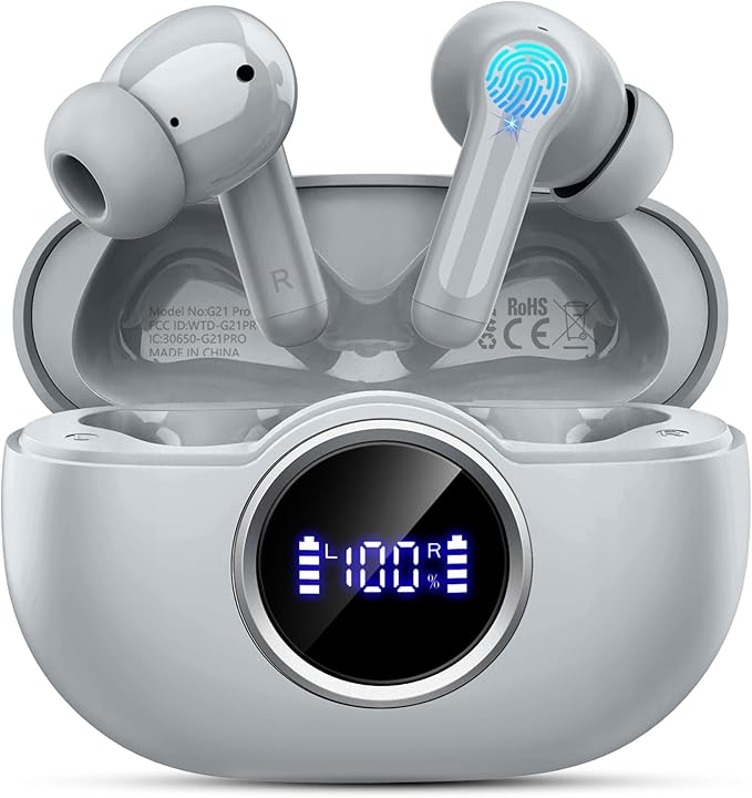 Wireless Headphones, 2026 Bass-3.0 Bluetooth 5.4 Earbuds 3D-Stereo Ear Buds, 4 ENC Noise Cancelling Mic, 40+Hrs USB-C in-Ear Earphones, IP-X7 Waterproof Sport Workout Gym for Laptop Pad Android iOS