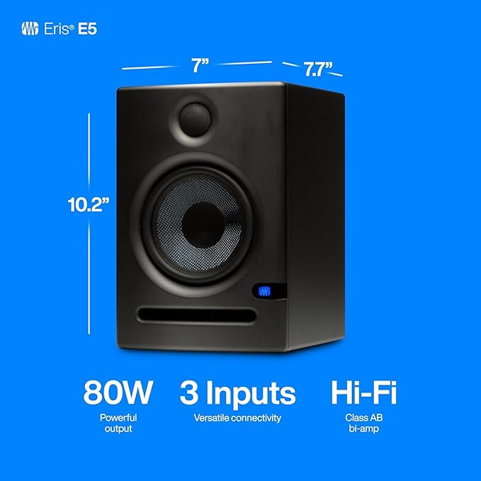 PreSonus Eris E5 Pair 2-Way 5.25” Near Field Studio Monitors