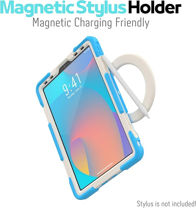 Triple Shockproof Case for iPad Air 5th/4th Generation 10.9 inch 2022/2020 and iPad Pro 11 Case 2022 2021 2020 2018 Gen, Kids Boy Girl Cover with Kickstand & Shoulder Strap (Blue)