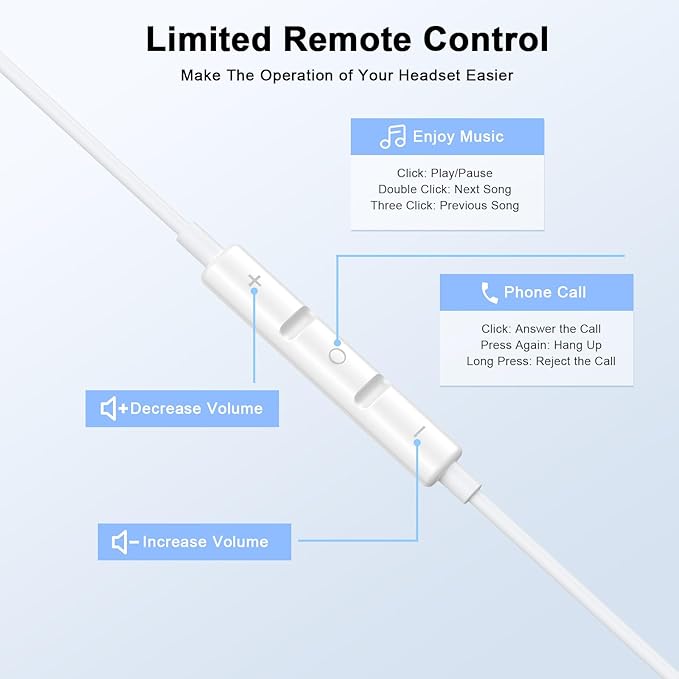[Apple MFi Certified] iPhone Headphoens Wired, 2 Pack Lightning Earbuds Wired with Built-in Microphone & Volume Control HiFi Stereo Nosie Reduction Earphones for iPhone 14 13 12 11 Pro Max XS XR X 8