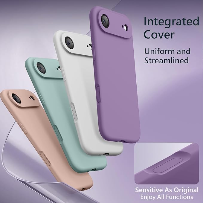 FireNova Magnetic for iPhone Air Case, Compatible with MagSafe, [Integrated Silicone Camera Control Button] [Camera Protection] Microfiber Lining Phone Case for iPhone 17 Air, 6.5", Light Purple