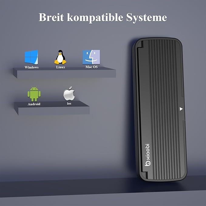 NVMe Enclosure, Tool-Free Installation, USB 3.2 Gen 2 (10 Gbps) to M.2 NVME M-Key/(B+M) Key PCIe SSD Adapter Support UASP and Trim, for SSDs 2230/2242 /2260/2280 (Black)