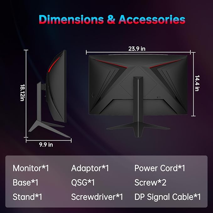 KTC 27 Inch 240Hz Curved Gaming Monitor, 2K QHD 2560x1440P Computer Monitor with 1000R, 2500:1 Contrast, Adaptive Sync, DP 1.4, HDMI 2.0, VESA, Tiltable, H27S25E