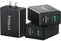 3-Pack USB C Wall Charger Block, 40W Fast USB C Charging Block, 4-Port Dual PD Power Adapter+QC Wall Plug Cube Multiple Type C Charger Block for iPhone 16 15 14 13 12 11 Pro Max, Samsung, iPad