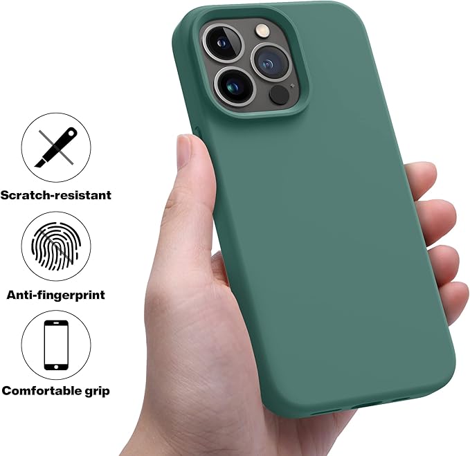 OTOFLY Designed for iPhone 13 Pro Max Case, Silicone Shockproof Slim Thin Phone Case for iPhone 13 ProMax Case 6.7 inch (Midnight Green)