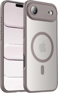Symcele Designed for iPhone Air Case, Compatible with MagSafe, [Camera Protection] [15FT Military Drop Protection] Shockproof Translucent Matte Anti-Slip Thin Slim Phone Case, 6.5", Natural Titanium