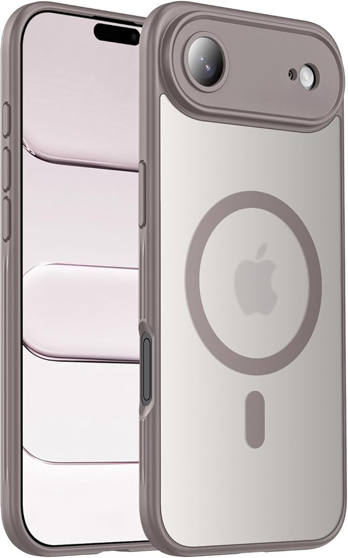 Symcele Designed for iPhone Air Case, Compatible with MagSafe, [Camera Protection] [15FT Military Drop Protection] Shockproof Translucent Matte Anti-Slip Thin Slim Phone Case, 6.5", Natural Titanium