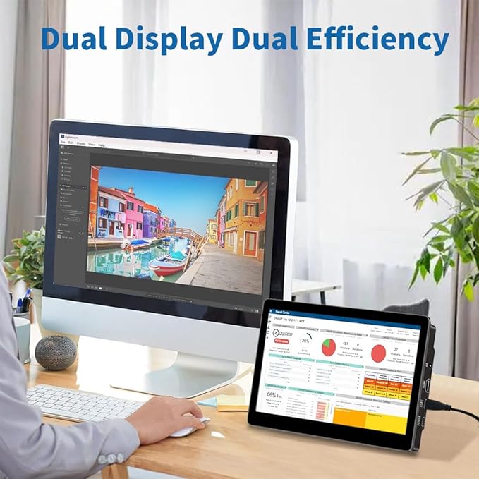 Portable Monitor Touchscreen,8.9 Inch Small Monitor for Computer| 1920 * 1200 |16:10|450Nits|Optical Bonding| HDMI/USB-C Port|Mini Display for Raspberry Pi Laptop Mini PC Mac