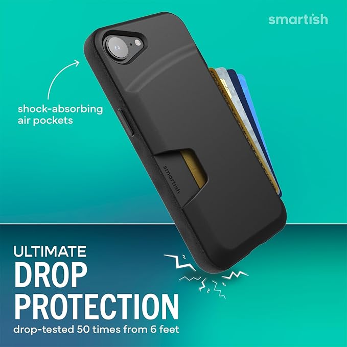 Smartish® iPhone 17e/16e Wallet Case - Wallet Slayer Vol. 1 [Slim + Protective] Credit Card Holder - Drop Tested Hidden Credit Card Slot Cover for Apple iPhone 17e/16e - Custom Prints