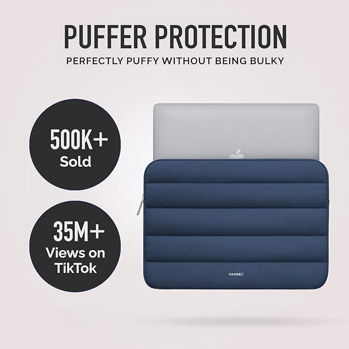 Vandel The Original Puffy Laptop Sleeve Case, 13-14 inch Laptop Sleeve Bag Case 13.3 Inch, Compatible with MacBook Air 13, Pro 14/13 iPad Pro 12.9, HP Dell ASUS, Computer Bag Cover