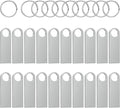 ABLAZE 4GB Flash Drive 20 Pack, Metal USB 2.0 Thumb Drives with Keychains USB Sticks Pendrives (Sliver)