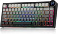 MechLands AJAZZ AK820V2 75% Wireless Gaming Keyboard with 0.9” TFT Display Screen & Knob, Gasket Mechanical Creamy Keyboard with 10000mAh Battery, Hot Swappable, RGB for Win/Mac (Gradient Black)