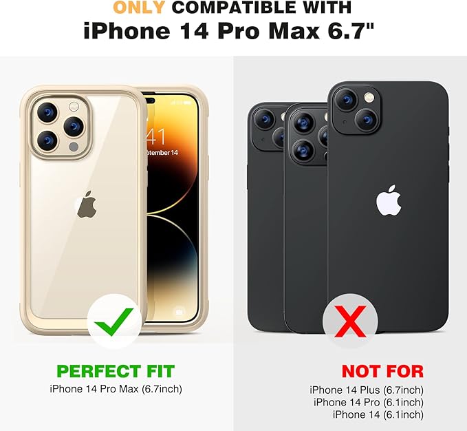 Diaclara Magnetic for iPhone 14 Pro Max Case, Full Body Rugged Case with Built-in Touch Sensitive Anti-Scratch Screen Protector, with Camera Lens Protector for iPhone 14 Pro Max 6.7" (Bean Yellow)