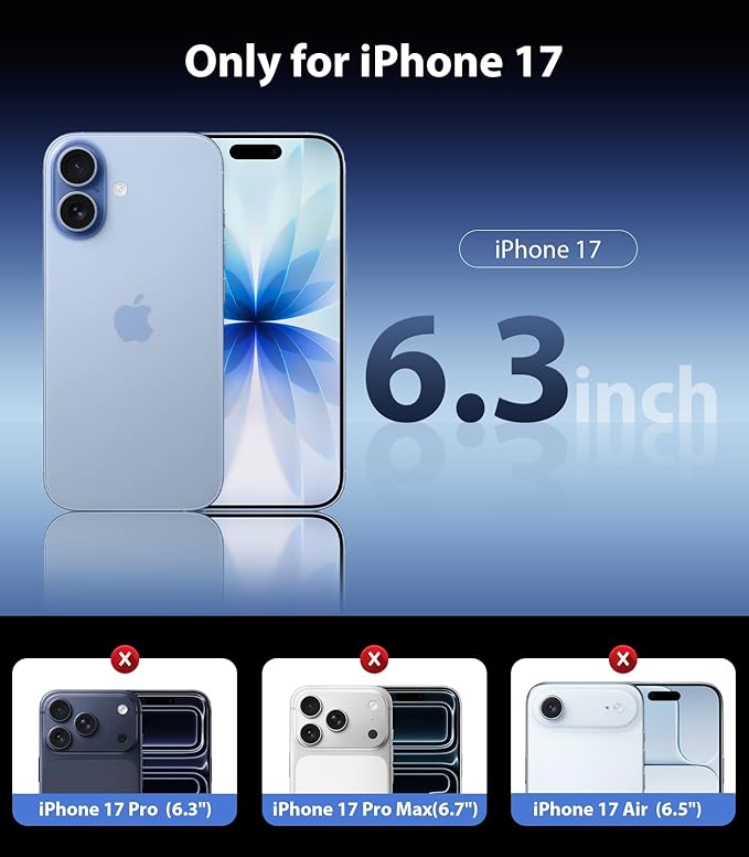 Mkeke Magnetic Clear Case for iPhone 17, Compatible with MagSafe, Military-Grade Protection, Phone Bumper 6.3 inch 2025