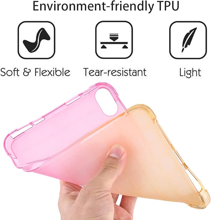 Translucent Case for iPad mini 7 A17 Pro 2024 & iPad mini 6 2021, Frosted Back Soft TPU Shockproof Matte Clear Silicone Bumper Shell for iPad mini 7th/6th Generation 8.3 inch, Pink & Yellow