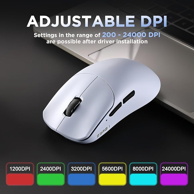 Zero 1 Pro Gaming Mouse,55g Ultralight Wireless Mouse, PAW3311 12K DPI, Tri-Mode 2.4G/Bluetooth/USB-C,Programmable Ergonomic Design,for Laptop/PC/Mac(Blue)