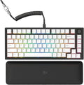 GLORIOUS Gaming GMMK PRO 75% - Modular Mechanical Gaming Keyboard, TKL Size, 1.5kg Frame, Fox Switches, Fully Customizable, Coiled Cable, Wrist Rest, White PBT Keycaps, RGB, QWERTY - Black