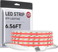 BTF-LIGHTING FCOB COB FOB LED Strip Lights 5V USB Powered 6.56FT 640LEDs Red Color 8mm Width Dimmable CRI 90+ with 3M Tape Flexible High Density for 3D Printer TV Backlight PC DIY Decor