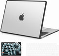 G JGOO Compatible with MacBook Air 13 inch Case 2026 2025-2022 M4 A3240 M3 A3113 M2 A2681, Anti-Cracking TPU Bumper Shell for MacBook Air 13.6 inch Case+Keyboard Cover+Screen Protector, Frosted Clear