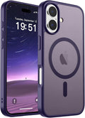SUPFINE Magnetic for iPhone 17 Case (Compatible with MagSafe)(Military Grade Drop Protection) Translucent Matte Shockproof with Anti-Fingerprint Phone Cover,Dark Purple