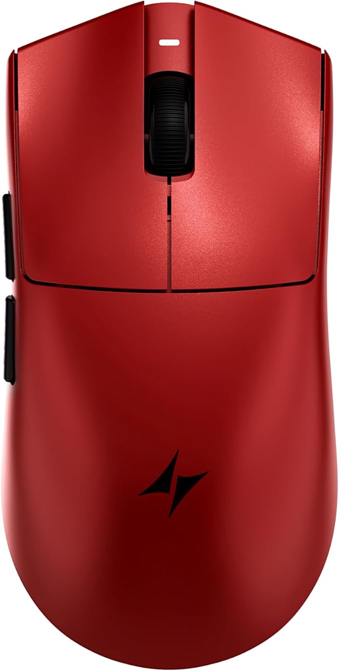ATK Blazing Sky X1 V2 Wireless Gaming Mouse, 54g Lightweight, PAW3950Ultra Sensor, Nordic 54L20 MCU, Optical Switches, New GEM 8K Dongle, Dual-Mode 2.4G/Wired (Extreme, Metallic Red)
