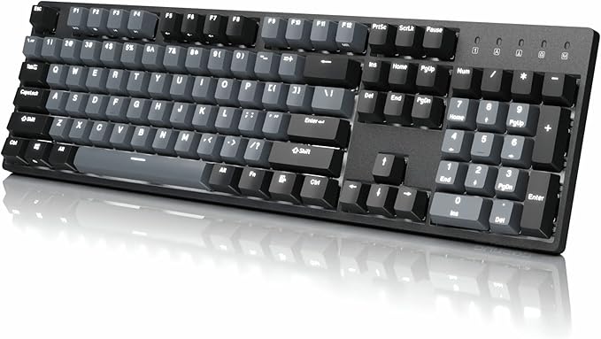 DURGOD K310 Corona White Backlit Full Size Mechanical Keyboard | 104 Keys Full Size | USB C Wired | Doubleshot PBT Keycaps | Programmable Keys | Windows & Mac (Corona, Cherry MX Silent Red Switch)