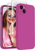 FireNova Designed for iPhone 15 Case, Silicone Upgraded [Camera Protection] Phone Case, Soft Anti-Scratch Microfiber Lining Inside, 6.1 inch, Shocking Pink