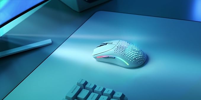 Glorious Gaming Model O 2 Wireless Gaming Mouse - Hybrid 2.4GHz & Bluetooth Wireless, 68g Superlight, Long Battery Life, 26k BAMF 2.0 Sensor, RGB, Ambidextrous, 6 Buttons, PTFE Feet - White
