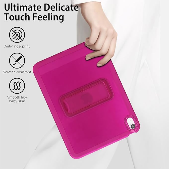 Slim Case for iPad (A16) 11th Generation 11 Inch 2025 / iPad 10th Generation 10.9 Inch 2022, Built-in Kickstand Non-Slip Shockproof Rugged Protective for iPad 11th 10th Gen, Rose