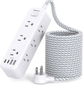 Mifaso Extension Cord, Surge Protector Power Strip, Long Power Strip with 9 Outlets 4 USB Ports, Extension Cord with Multiple Outlets, USB Power Strip for Dorm Room Essentials, College(15FT, White)