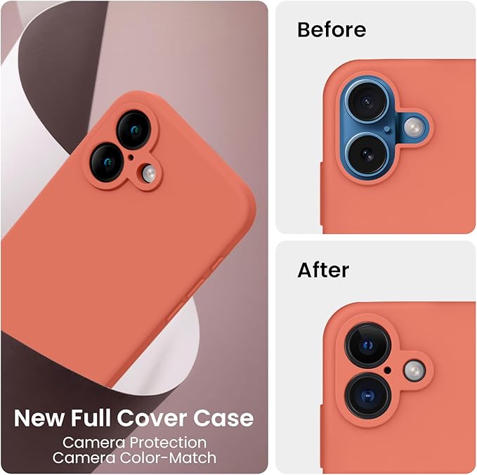 FireNova Designed for iPhone 16 Case, Silicone Upgraded [Camera Protection] Phone Case, Soft Anti-Scratch Microfiber Lining Inside, 6.1 inch, Pink Pomelo