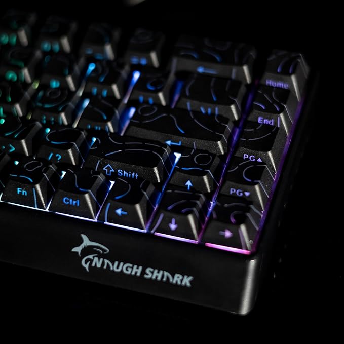 GK GAMAKAY x NaughShark NS68 Rapid Trigger Wired Gaming Keyboard, 65% Hall Effect Mechanical Keyboard, 8KHz Polling Rate 0.01mm RT, Snap Tap, Outemu Peach Crystal Magnetic Switch (Black-Side Printed)