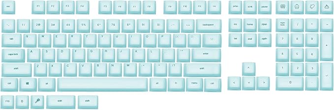 EPOMAKER AegisSil Keycap Set, Silicone Material, Cherry Profile, 113 Keys, 65%/75%/96%/Full Size, Custom Keyboard Keycaps Set for Cherry MX, Kailh, Outemu, Gateron Mechanical Gaming Keyboard (Blue)
