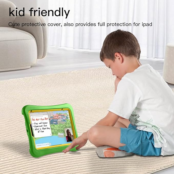 Kids Case for iPad mini 7 (A17 Pro) 2024 /iPad Mini6 2021, Light Weight Heavy Duty/Shockproof/Drop Proof with Handle/Kickstand, Child Friendly Cover for iPad mini 7th/6th Gen 8.3inch (Green)