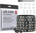 BTF-LIGHTING IP68 Waterproof Outdoor RGBW LED Strip 5050SMD RGB+Warm White(3000K-3500K) 4 Colors in 1 DC24V 16.4ft 5m 60LED/m Multi-Colored Tape Lights Can Work Outdoor(No Adapter or Controller)
