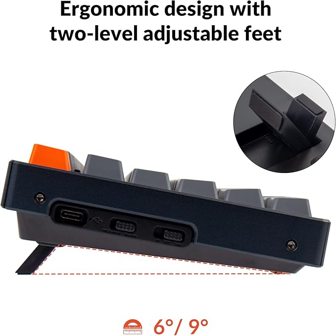 Keychron K10 Full Size 104 Keys Bluetooth Wireless/USB Wired Mechanical Gaming Keyboard with Keychron Super Brown Switch/RGB Backlight/Multitasking Computer Keyboard for Windows/Mac, Aluminum Frame