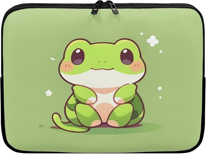 Cute Frog Laptop Sleeve for Women Teen Girls 10 inch Laptop Accessories with Versatile Uses Lap Top Case Portable Computer Sleeve Laptop Pouch Ideal Gifts for Holidays Green