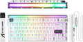 ATTACK SHARK R85 HE 75% Magnetic Wired Gaming Keyboard,8KHz Polling Rate Rapid Trigger,0.005mm RT Precision,256K Scan Rate,Custom Hot-Swappable,Web Driver PC Keyboard for Gamer/Win/Mac,Starlight White