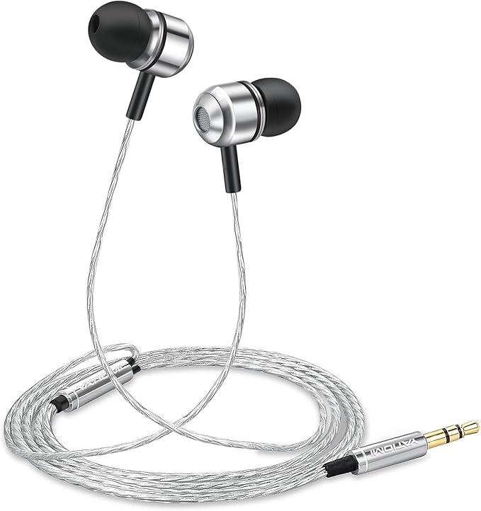 Wired Earbuds, in-Ear Headphones Wired with Pure Bass Sound, Noise Isolating 3.5mm Headphones Earbuds Cord, Lightweight Cord Earphones for Samsung,iPhone, Laptop,Tablet, MP3 and Other 3.5mm Devices