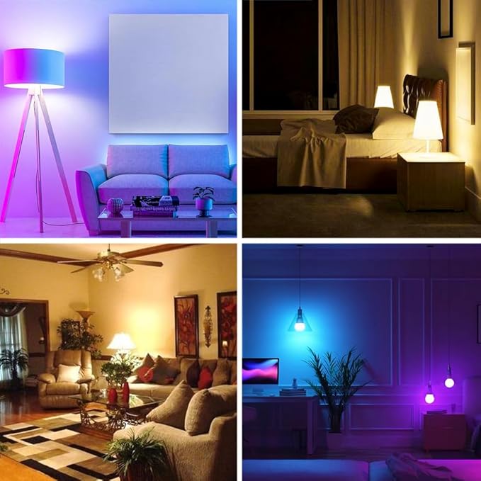 GRV 12W A60 Smart LED Light Bulb with a 2.4GHz Remote Control,RGBCW Color Changing,Stepless Dimmable 3000-6500K,100W Incandescent Lamp Equivalent,1000LM CRI>80,E26 Base,Home Decor,2 Bulbs & 1 Remote