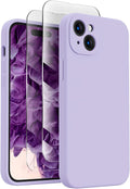 FireNova Designed for iPhone 15 Case, Silicone Upgraded [Camera Protection] Phone Case, Soft Anti-Scratch Microfiber Lining Inside, 6.1 inch, Clove Purple