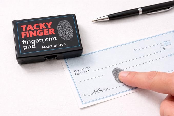 Inkless Fingerprint Pad – Black (6-Pack), Quick-Dry No-Mess Thumbprint Ink Pad for Notary Public and ID Verification, Non-Toxic & Reusable