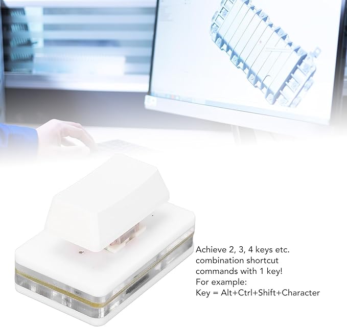 Zyyini USB Single But ton Keyboard, User Defined USB Buttons Single Keyboard, RGB Mechanical Red Switch keapd,Customize Programmable Macro Keyboard OSU Keypad One Key Control for PC