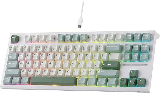 RK ROYAL KLUDGE C87 HE Rapid Trigger Gaming Keyboard, 75% TKL Wired RGB Mechanical Keyboards, Hall Effect Magnetic Switch Keyboard w/Actuation Point Adjustable, 8K Hz Polling Rate, for FPS Gamer