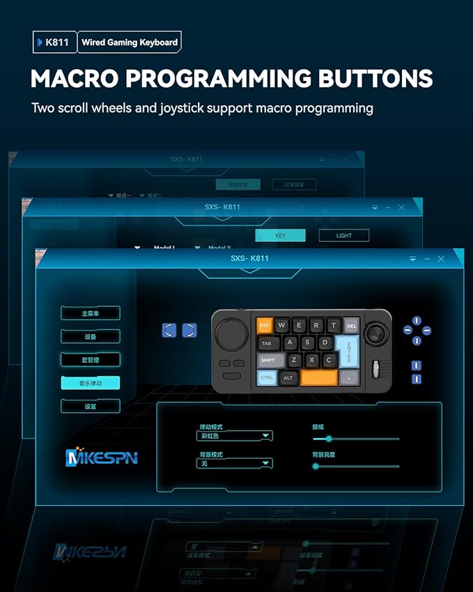 19-Key mini Mechanical Office/Gaming Keypad, Hot-Swappable Keys, Macro Programmable, RGB Backlit, Type-C Wired, With rollers, joystick, and dial for PC/window/Laptop and desktop computer (White)