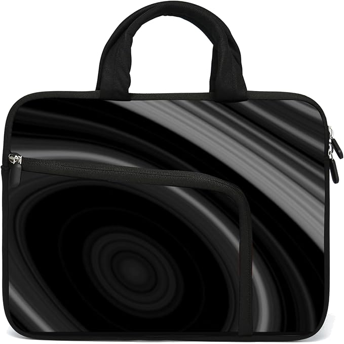 14 15 15.4 15.6 inch Laptop Handle Bag Computer Protect Case Pouch Holder Notebook Sleeve Neoprene Cover Soft Carrying Case with Extra Pockets For Dell Lenovo HP Chromebook (Cool Black)