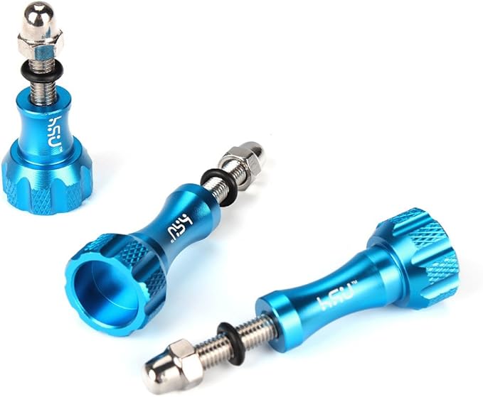 HSU Aluminum Thumbscrew Set + Wrench for Gopro Hero 13, 12, 11, 10, 9, 8, 7, 6, 5, 4, 3, Gopro Session, AKASO Campark and Other Action Cameras (Blue)