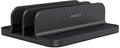 JOKItech Dual Aluminum Vertical Laptop Stand Organizer, Sturdy Notebook Computer Holder Stand Compatible with New Liquid Retina XDR Apple MacBook Air/Pro/Neo, Mac mini & iPad Pro - Black