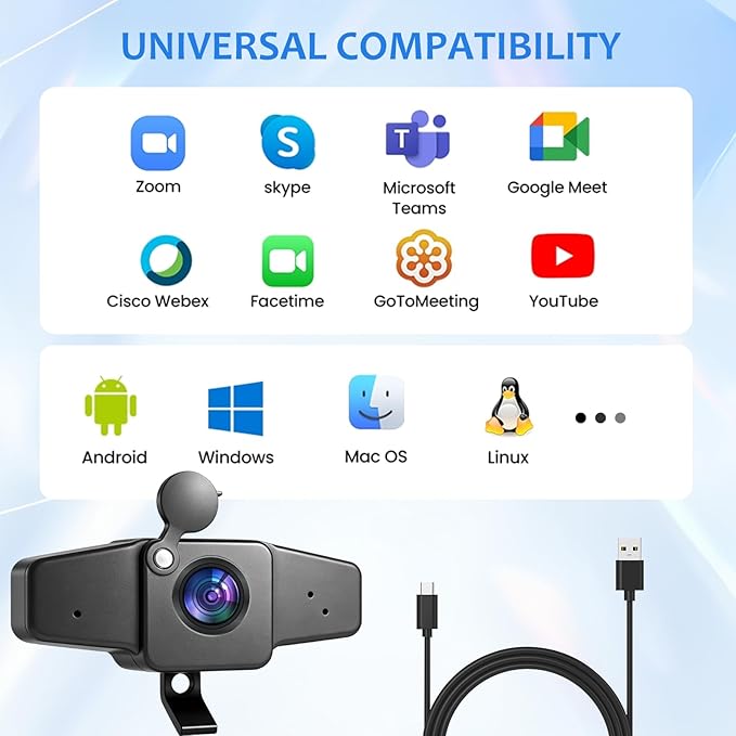 POHO 4K Webcam for PC, Ultra HD Computer Camera with PDAF Autofocus, Aluminum Material, Auto Light Correction,70° FOV, Web Camera with Microphone,Privacy Cover, for Streaming, Conference, Zoom